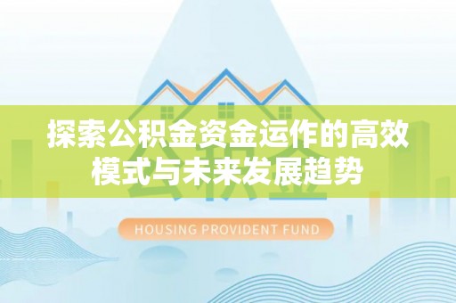 留坝探索公积金资金运作的高效模式与未来发展趋势